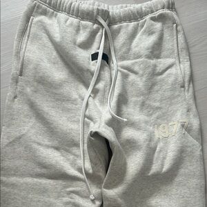 Essentials Cream Joggers with Black Label